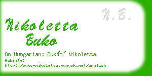 nikoletta buko business card